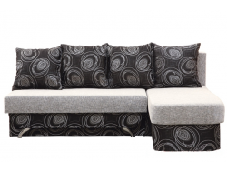 Угловой диван Милан модный чёрный