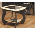 Журнальный стол Сатурн М01 со стеклом и рисунком венге