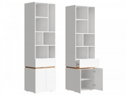 Шкаф книжный МС Аркон Белый/Дуб Вотан