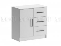 Комод с 3-мя ящиками и дверью Басямиф Белый