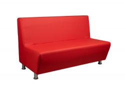 Диван кожаный Рон красный