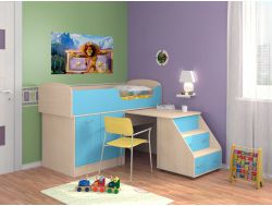 Кровать Дюймовочка 2 Голубая