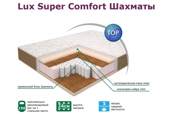 Матрас Elite Lux Super Comfort Шахматы 1200*1900