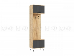 Шкаф с вешалками Флэш Браш Графит, Дуб Крафт