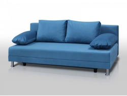 Диван Комфорт без подлокотников 4 подушки микровелюр голубой