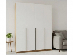 Шкаф 4-хстворчатый с доводчиками Лион сонома/белый