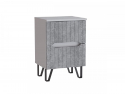 Тумба прикроватная МС Ливерпуль Белый/Бетон Светлый