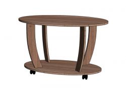Стол журнальный овальный ясень шимо тёмный