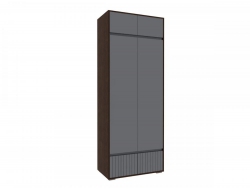Шкаф 2-х створчатый Прага МДФ Венге/Графит Софт