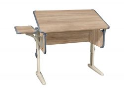 Парта СУТ 41 с боковой полкой сонома-серый