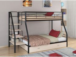Двухъярусная кровать Толедо 1 Я черный-дуб молочный