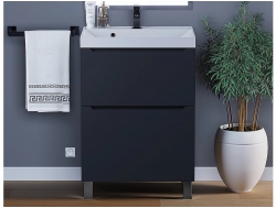 Тумба с раковиной Uperwood Tanos 2 ящика напольная 60 см черная